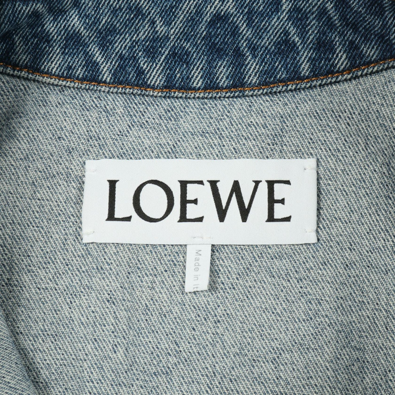 LOEWE Anagram 牛仔夾克，棉質，海軍藍，#34，二手女款-2
