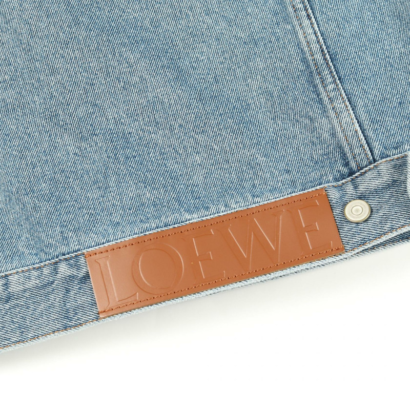 LOEWE Anagram 牛仔夾克，棉質，海軍藍，#34，二手女款-5