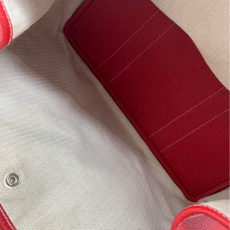 二手Hermes愛馬仕garden party36三文魚紅走白線p刻，邊角正常使用痕跡-3