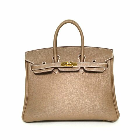 HERMES Birkin2518大象灰Togo皮Z刻金扣肩背包