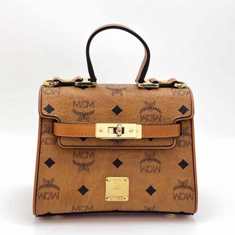 ️MCM minikelly經典老花手提肩背斜背包18.5*14*9.5 99新配件塵袋-1