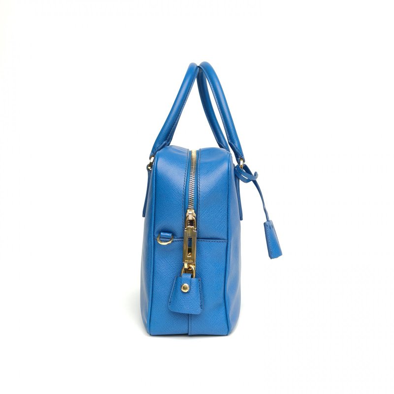 PRADA 藍色牛皮單肩包肩背包-3