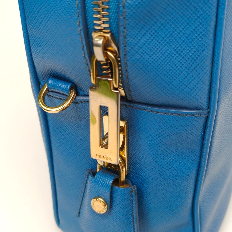 PRADA 藍色牛皮單肩包肩背包-4