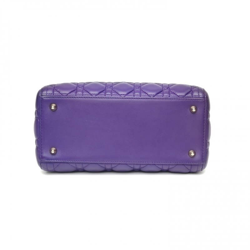 DIOR Lady戴妃包五格紫色羊皮金扣2013肩背包-4