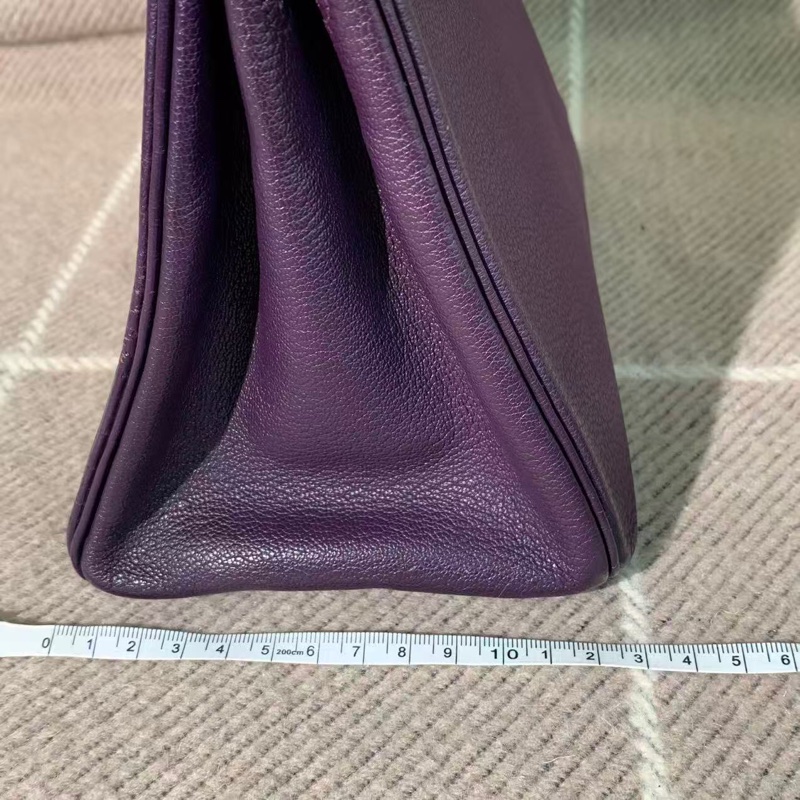 二手Hermes愛馬仕birkin25海葵紫山羊皮銀扣I 刻-11