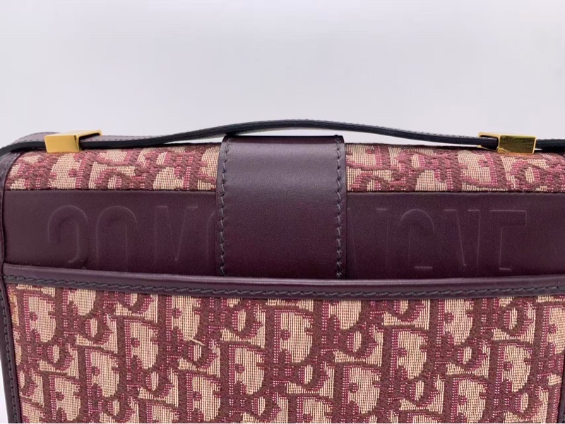 二手Dior/迪奧 酒紅色老花蒙田30單肩斜挎包 尺寸24×17cm 19年編碼-8