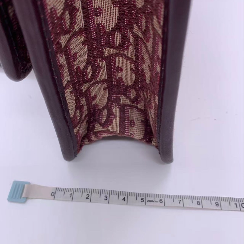 二手Dior/迪奧 酒紅色老花蒙田30單肩斜挎包 尺寸24×17cm 19年編碼-17