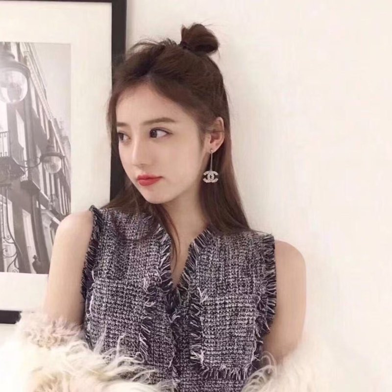 CHANEL水鑽垂墜款長耳釘 98新配件盒子-0