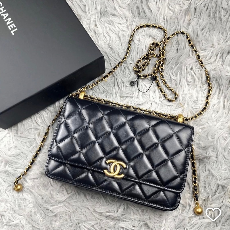 CHANEL 雙金球WOC 近全新-0