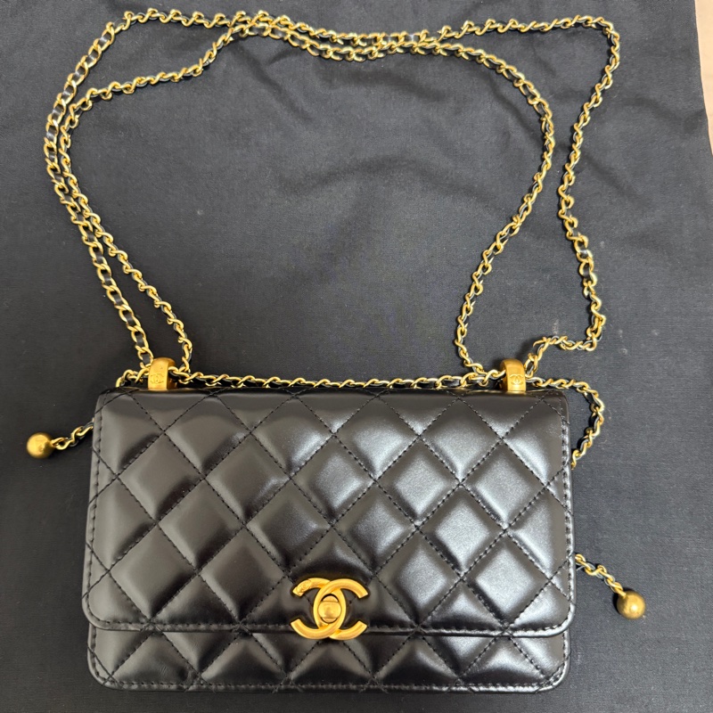 CHANEL 雙金球WOC 近全新-2
