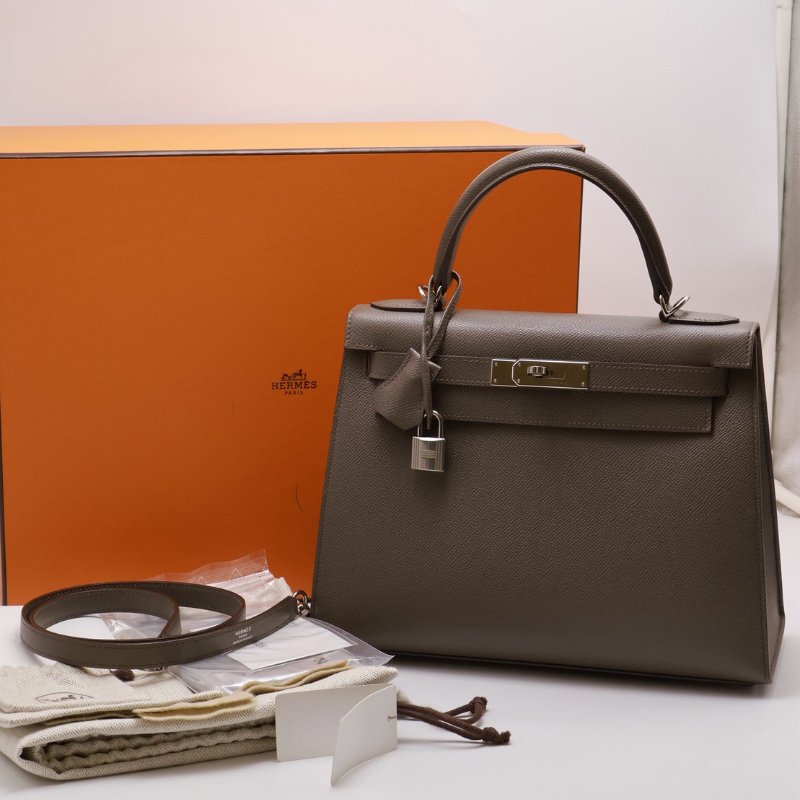 HERMES Kelly 28 - 錫器灰銀 D-9