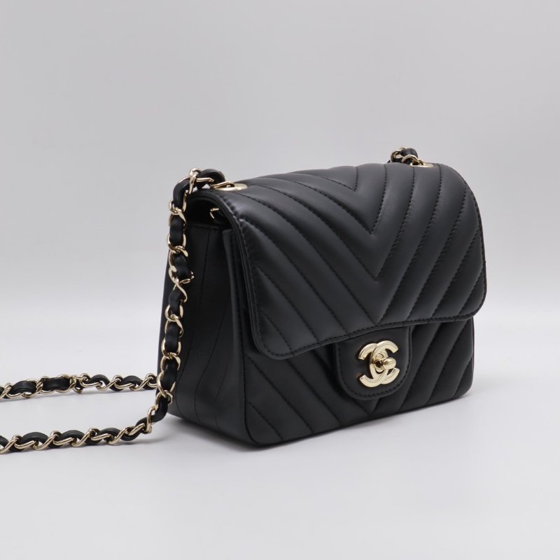 CHANEL V紋口蓋方胖子 17 - 黑金29開-7