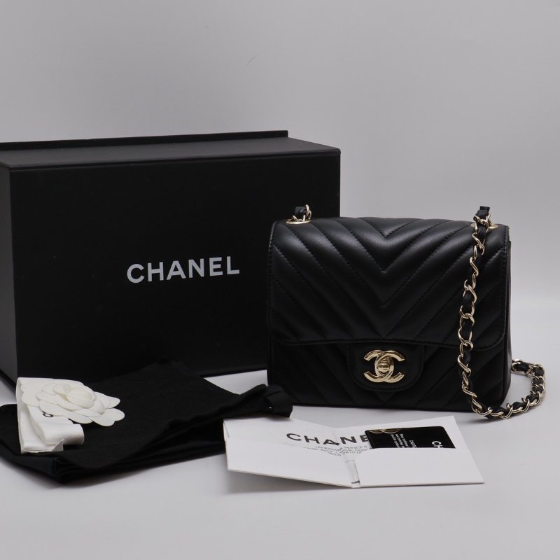 CHANEL V紋口蓋方胖子 17 - 黑金29開-8