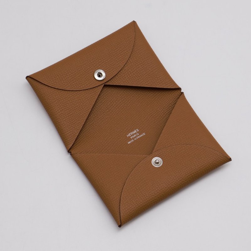 HERMES Calvi 卡包 - 金棕 B-0