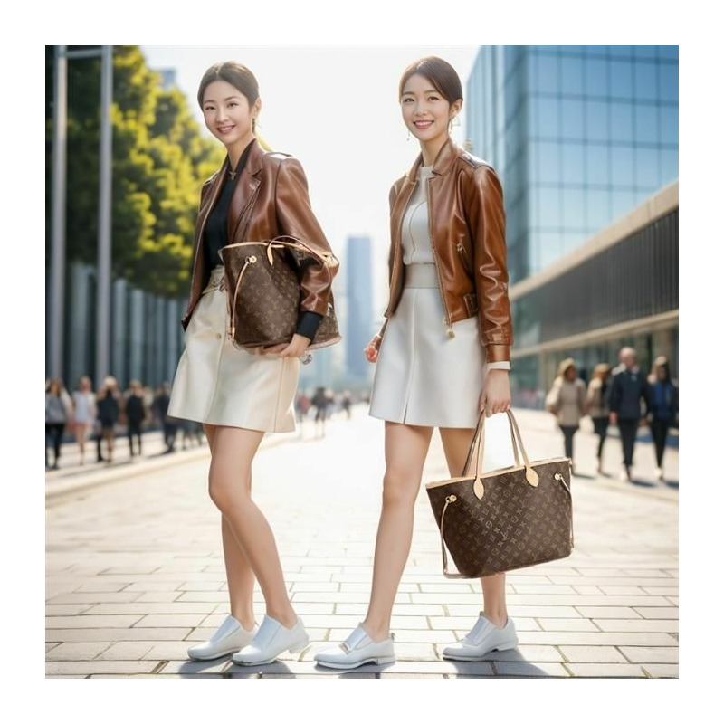 LOUIS VUITTON Neverfull MM 手袋/肩背包 米色 M46975-5