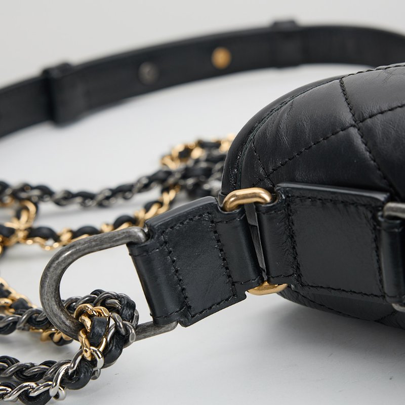 二手Chanel 小號流浪包/黑金-13