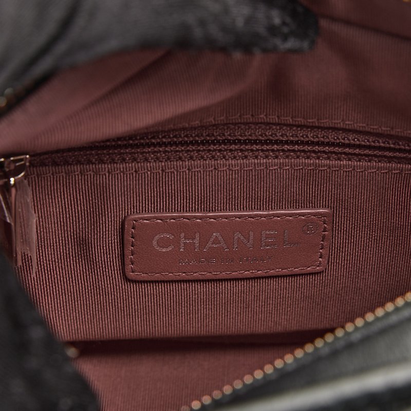 二手Chanel 小號流浪包/黑金-23