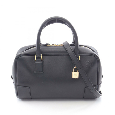 LOEWE Amazona 23 單肩斜背包 A039N07X01 黑色皮革 二手 女士