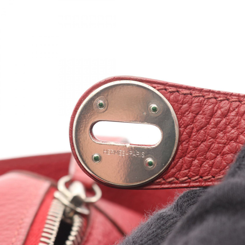 愛馬仕 Lindy 30 單肩手提包 Clemence 皮革 Rouge Garance 二手女士 R-6