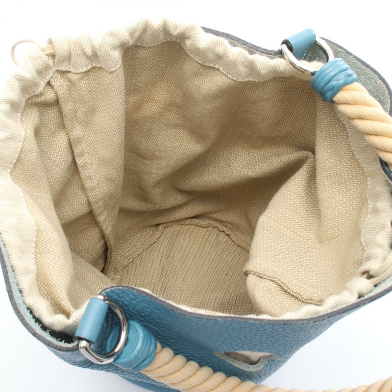 愛馬仕 Mangeoire MM 單肩包，Clemence 皮革，藍色牛仔布，二手，女士，帶五金配件-2