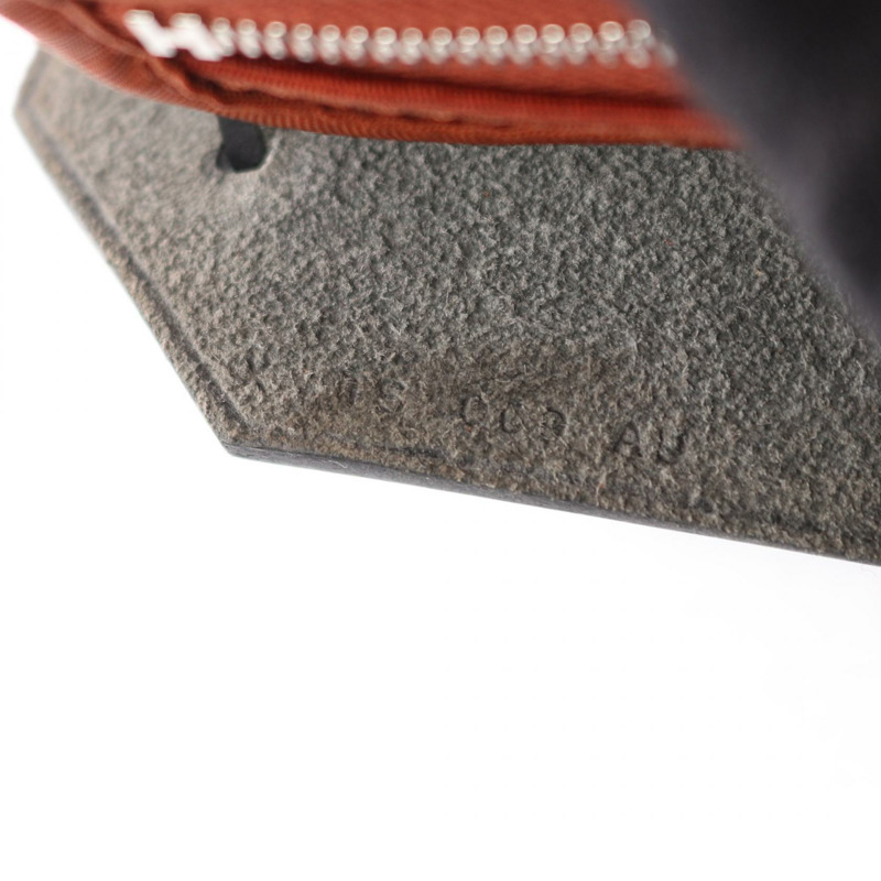 愛馬仕 Herbag Zip PM 單肩手提包，帆布皮革，黑色，磚紅色，二手，帶五金配件-4