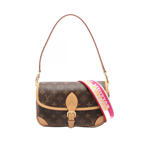 路易威登 Diane NM PM 單肩包 M46049 Monogram 帆布 棕色/紫紅色 二手