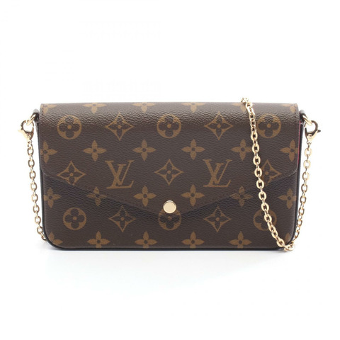 路易威登 Pochette Felice 鏈條單肩背包 M61276 Monogram 紫紅色 二手 LV