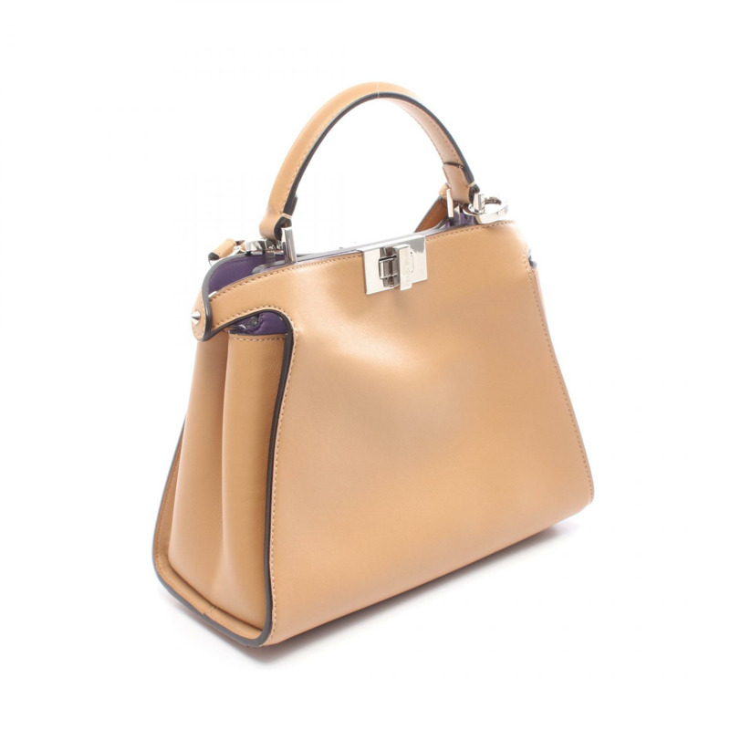 FENDI Peekaboo Essentials 兩用肩背包，棕色皮革，二手女款-1