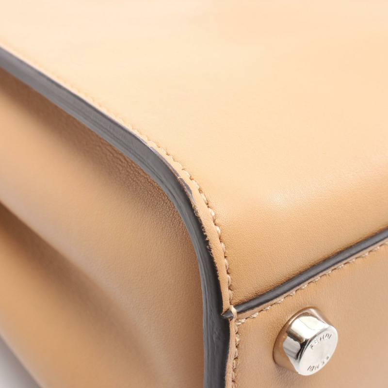 FENDI Peekaboo Essentials 兩用肩背包，棕色皮革，二手女款-5