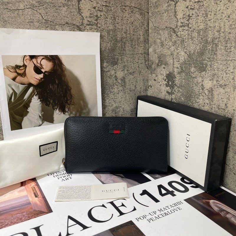 GUCCI 全皮拉鍊款長夾-0