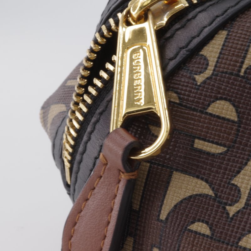 Burberry 巴寶莉 TB Monogram 條紋 棕色 帆布 中型 胸肩背包 腰包-5
