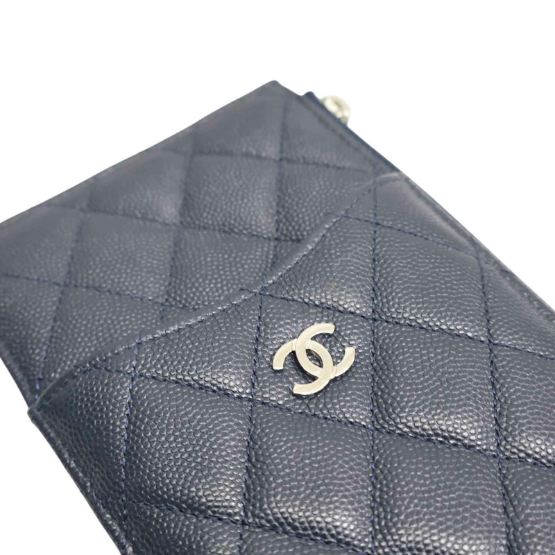 藍色牛皮 菱格紋 荔枝紋 零錢包 AP0225【CHANEL 香奈兒】 AP0225-12