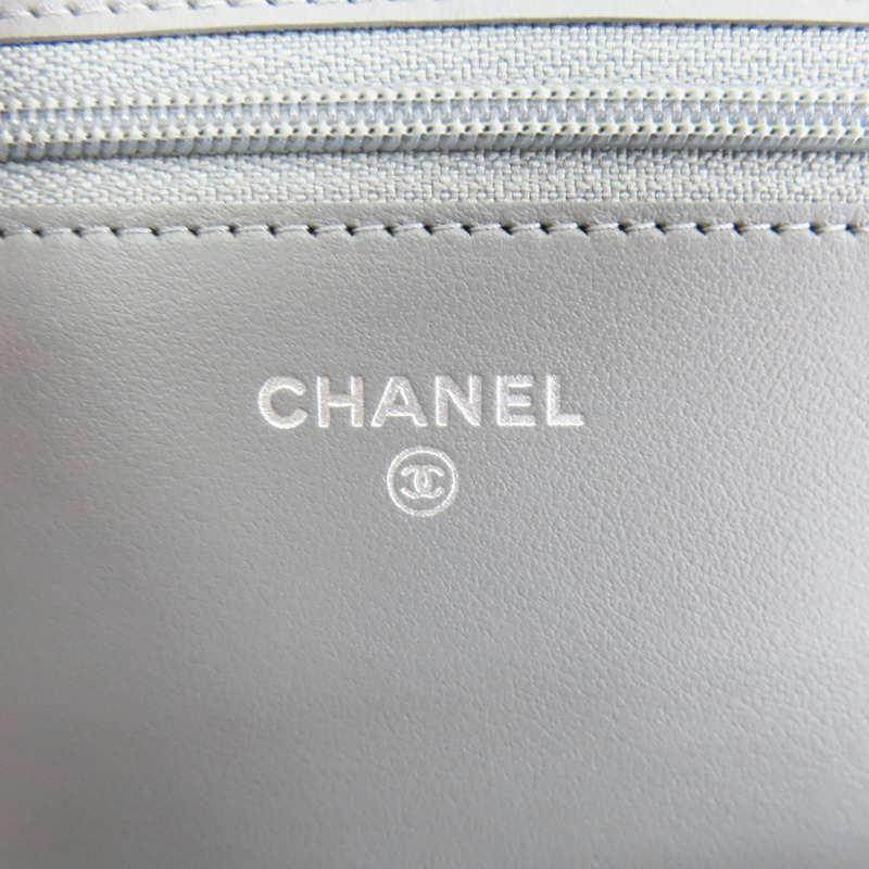 灰色 牛皮 Boy WOC 鏈帶肩背包 銀釦 (無卡)【CHANEL 香奈兒】 AP1117-6