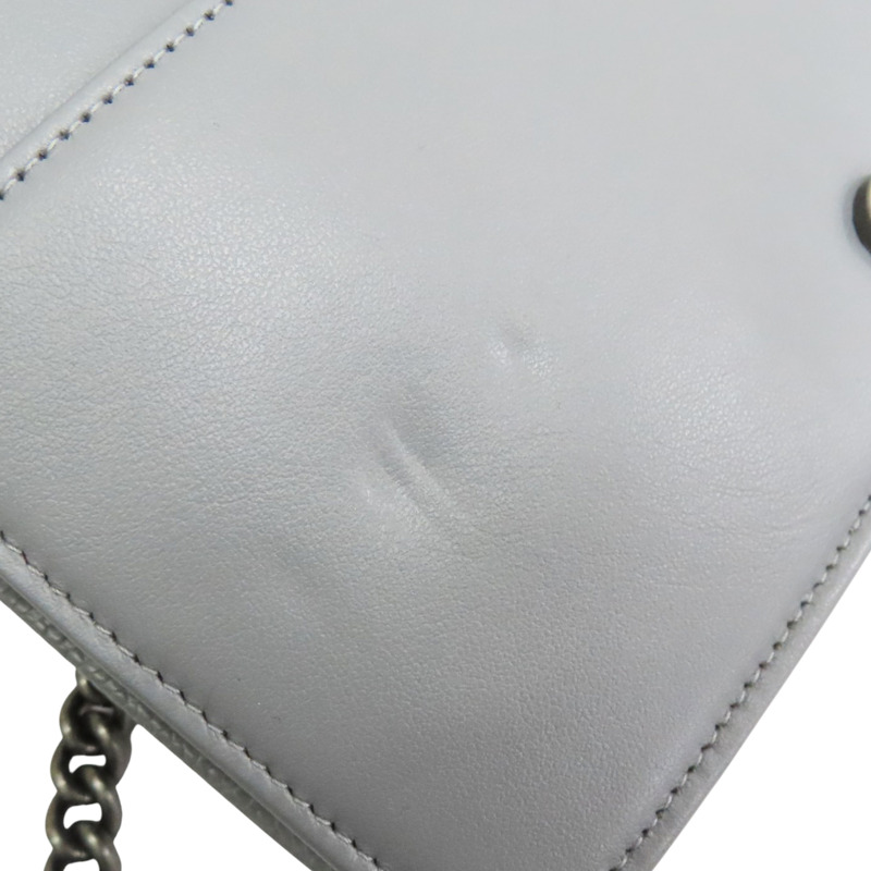 灰色 牛皮 Boy WOC 鏈帶肩背包 銀釦 (無卡)【CHANEL 香奈兒】 AP1117-13