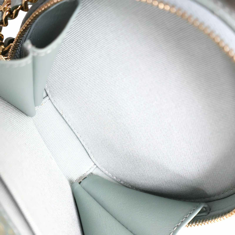 藍綠色 荔枝紋牛皮 小型化妝包 肩背包 AP2502 (無卡)【CHANEL 香奈兒】 AP2502-7