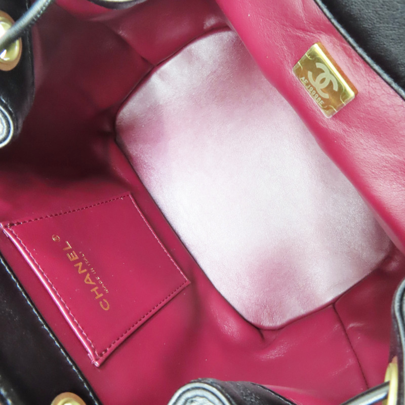 黑色 羊皮 Matelasse 後背包 金釦【CHANEL 香奈兒】 AS4493-4