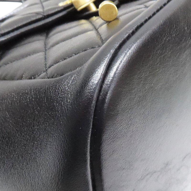 黑色 羊皮 Matelasse 後背包 金釦【CHANEL 香奈兒】 AS4493-8