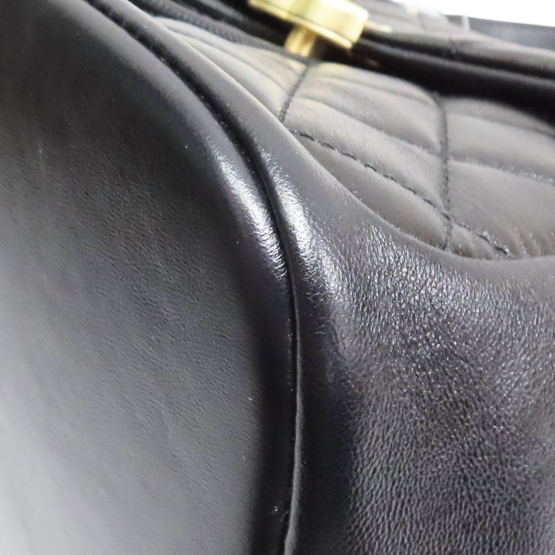 黑色 羊皮 Matelasse 後背包 金釦【CHANEL 香奈兒】 AS4493-9