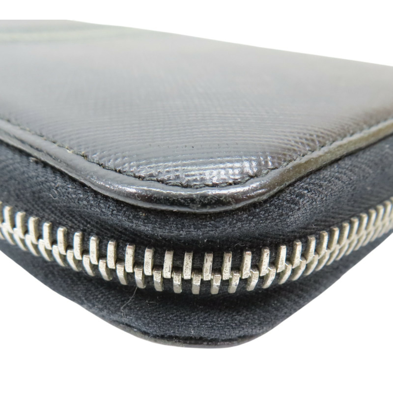 黑色 防刮牛皮 Saffiano Wallet 拉練長夾【PRADA 普拉達】 2ML317-7