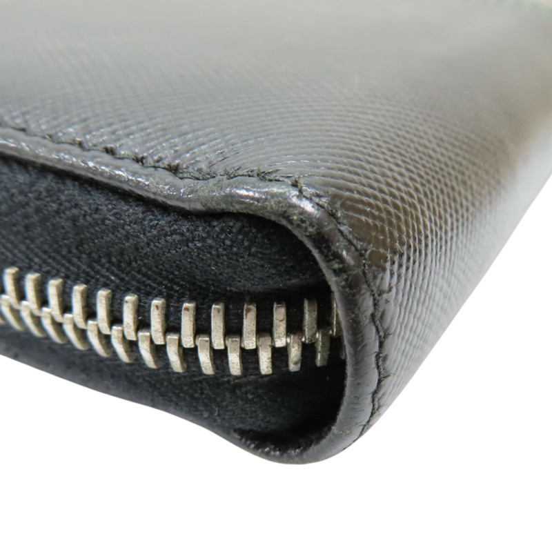 黑色 防刮牛皮 Saffiano Wallet 拉練長夾【PRADA 普拉達】 2ML317-8