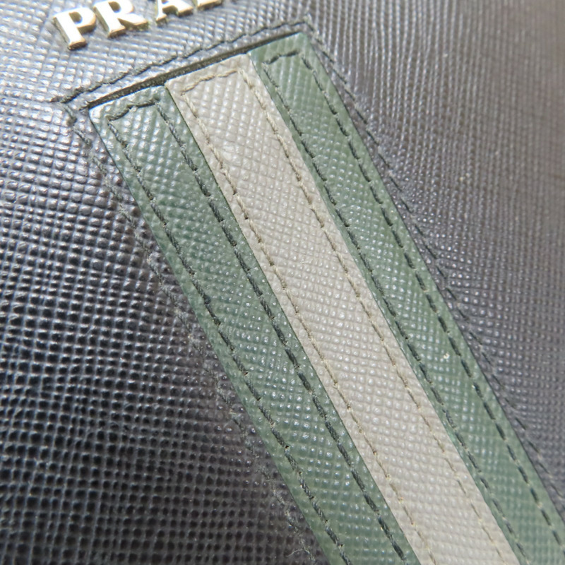 黑色 防刮牛皮 Saffiano Wallet 拉練長夾【PRADA 普拉達】 2ML317-10