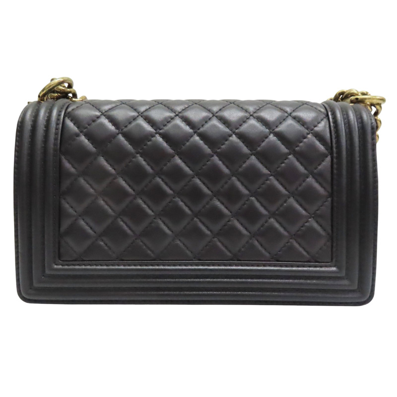 黑色 羊皮 Boy 25 鍊帶 肩背包 特殊金扣【CHANEL 香奈兒】 A67086-1