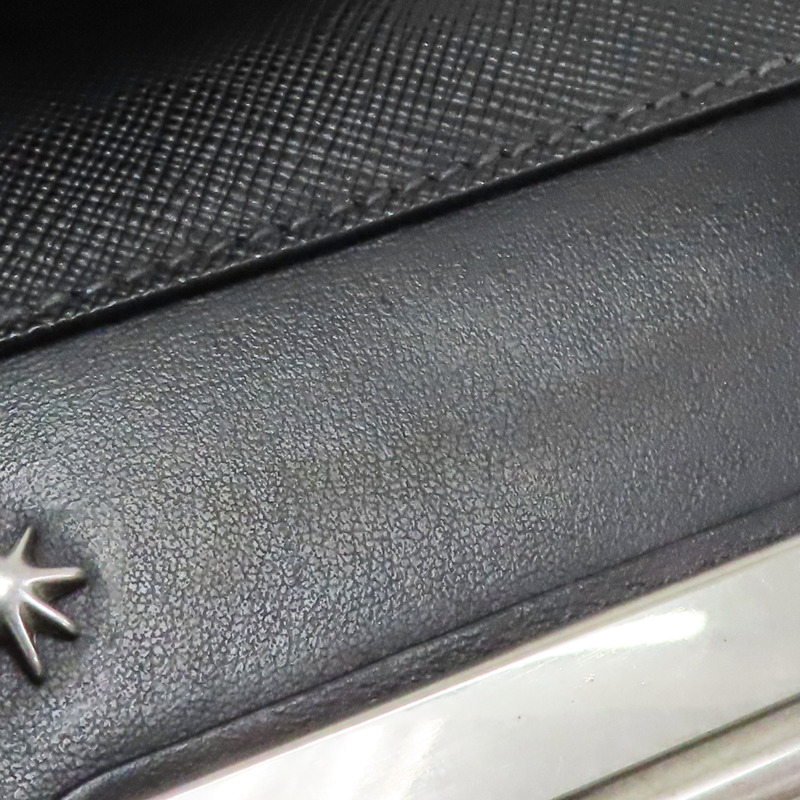 黑色 Saffiano 牛皮 造型鉚釘 Cahier 肩背包【PRADA 普拉達】 1BH018-11