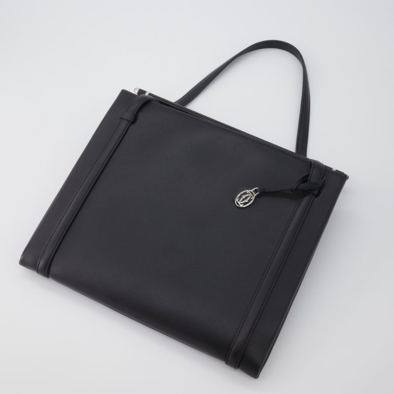（保存品♥️狀況極佳）Cartier 卡地亞 Cabochon 黑色 牛皮 托特包 單肩包-1