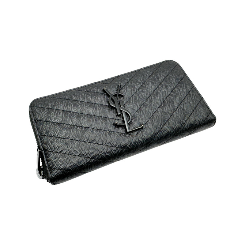 黑色 牛皮 Monogram 拉鍊夾 358094【SAINT LAURENT YSL 聖羅蘭 】 358094-2