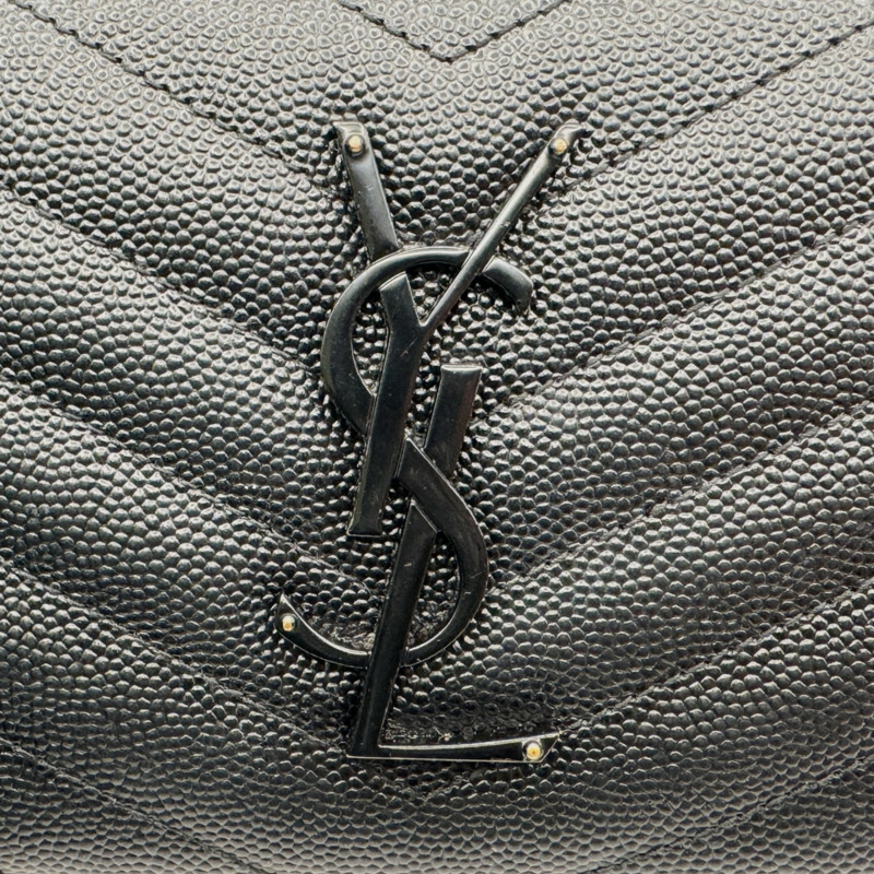 黑色 牛皮 Monogram 拉鍊夾 358094【SAINT LAURENT YSL 聖羅蘭 】 358094-10