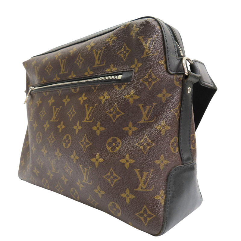 黑色 牛皮 棕色 原花帆布 Macassar Torres 肩背包【LOUIS VUITTON LV 路易威登】 M40387-2