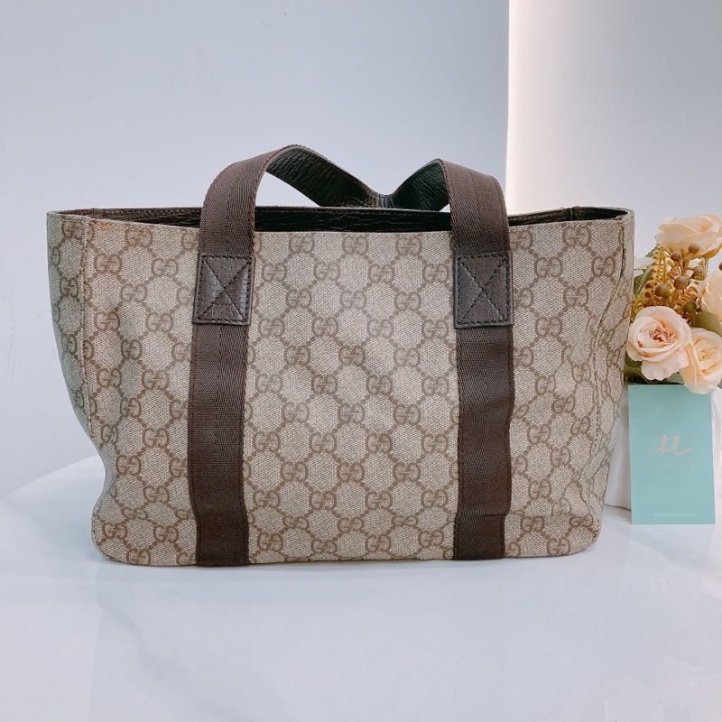 MS0403 GUCCI 古馳復古經典花紋手拿包包 VINAGE GG SUPREME CANVAS MINI TOTE CANVAS-1