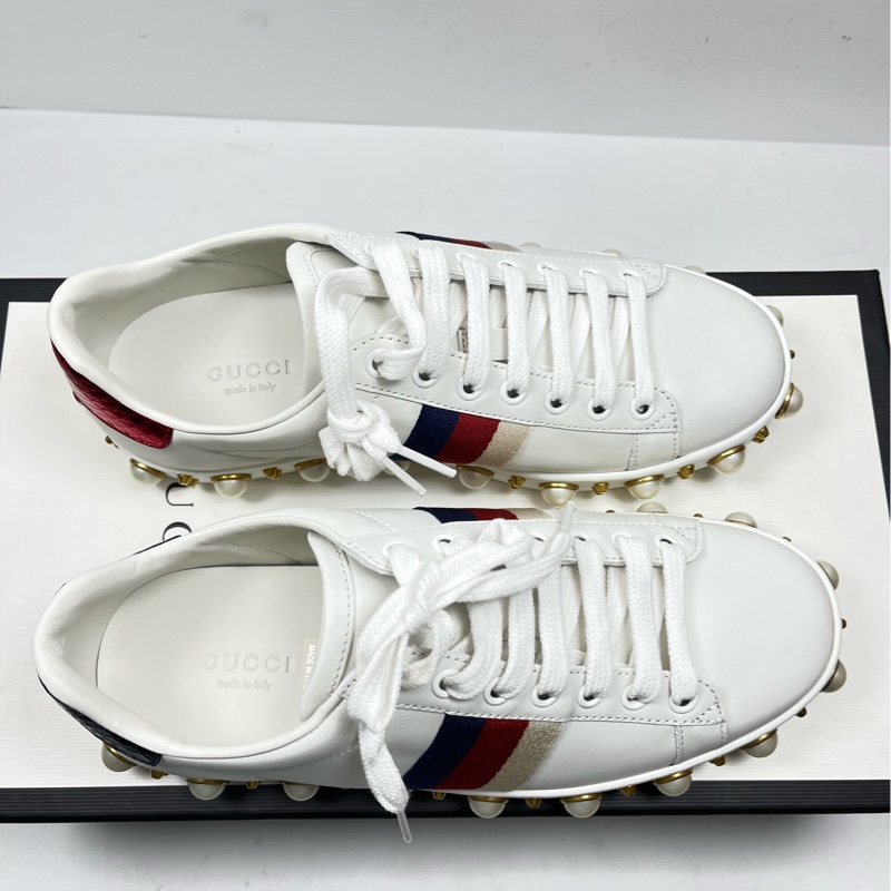 Gucci 古馳 珍珠小白鞋 36碼99新-2