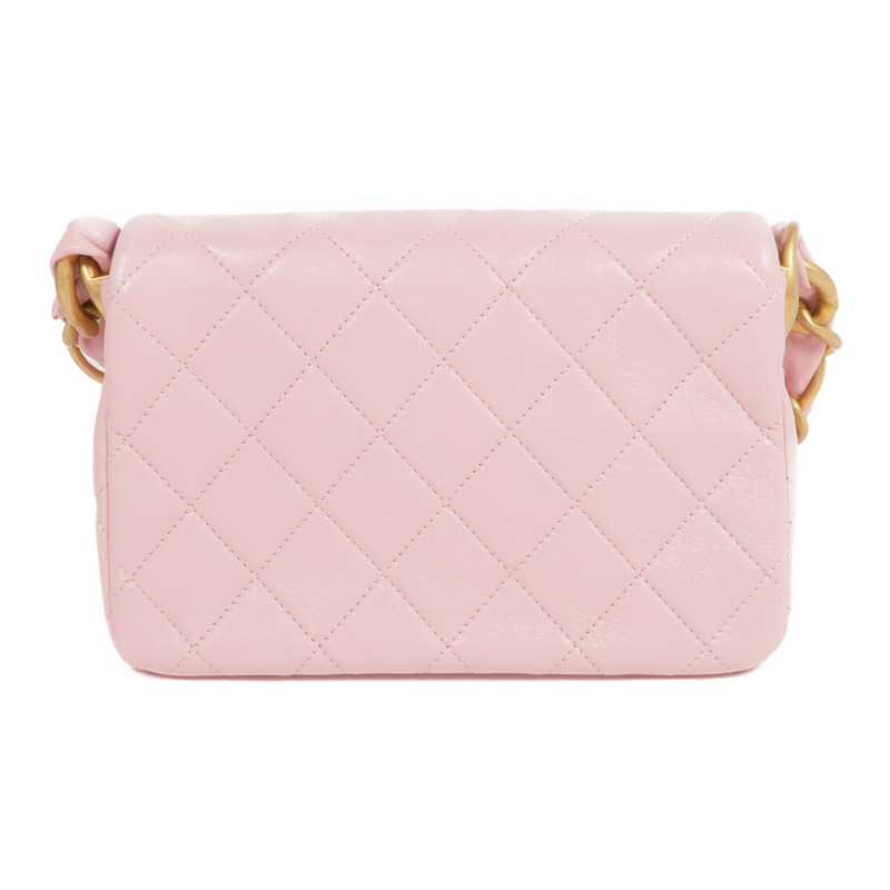 CHANEL 羊皮皮革Chain Shoulder金扣鏈帶肩背袋-2